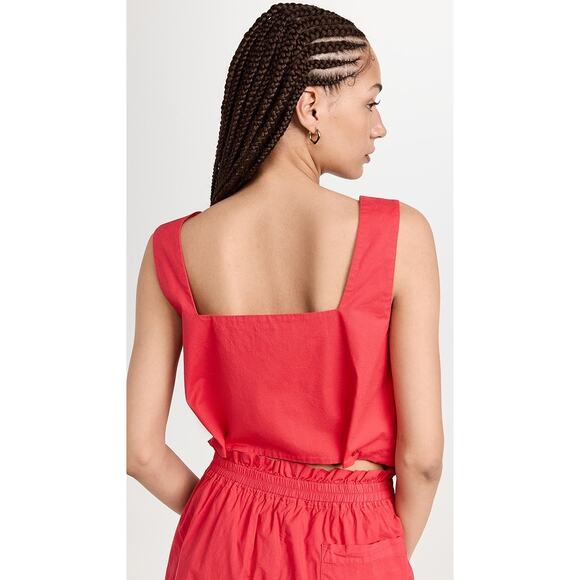 MONROW Poplin Tank in Fire Coral Size L - Picture 2 of 10